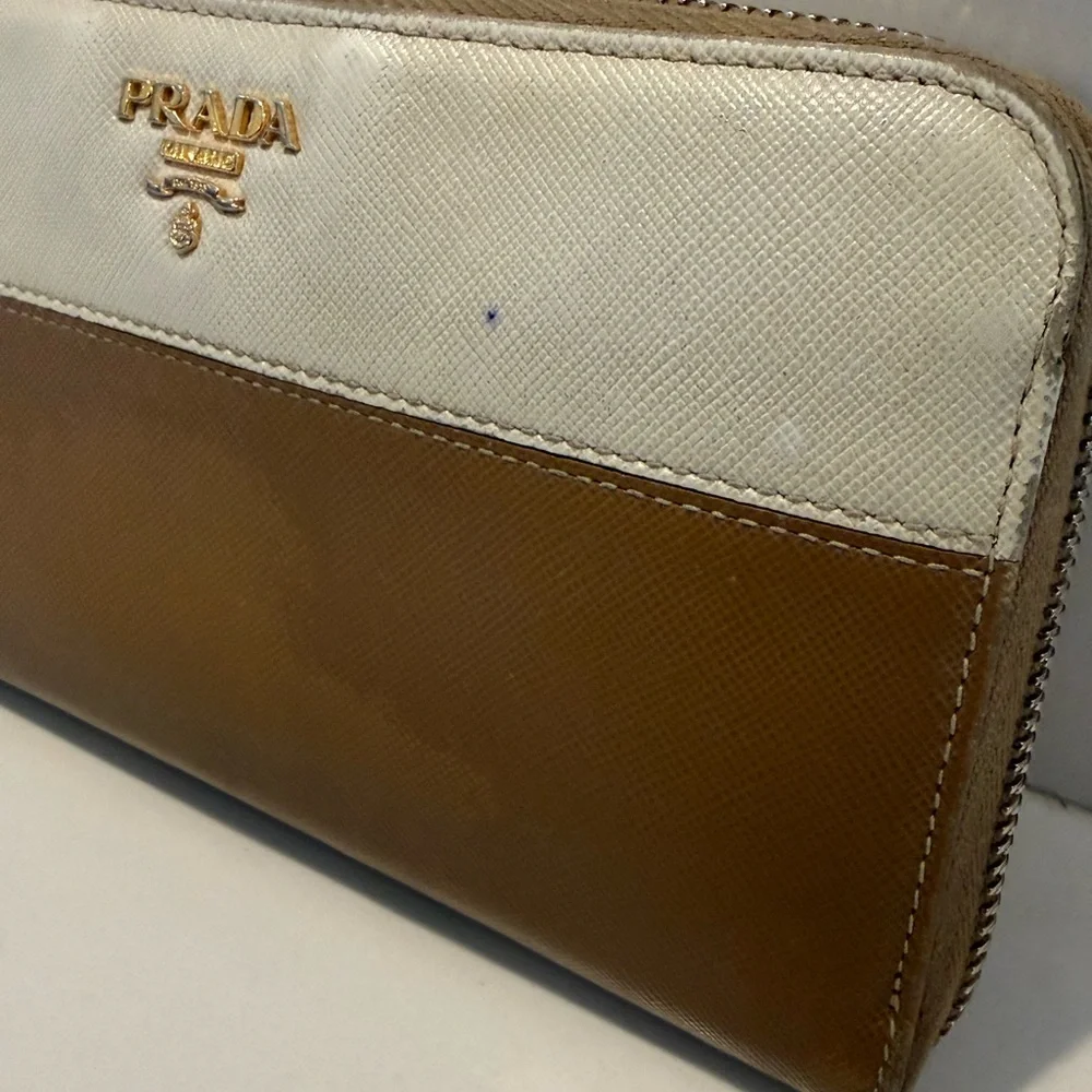 Used Prada Saffiano Leather Zip-Around Long Color Block Wallet - Picture 16 of 16